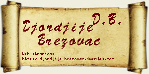 Đorđije Brezovac vizit kartica